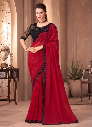 Red Silk Designer Saree