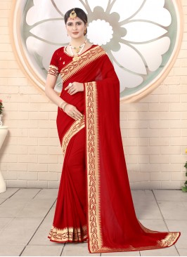 Red Silk Festival Classic Designer Saree