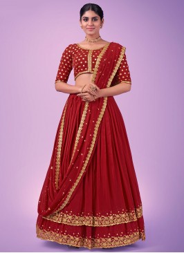 Red Zari Lehenga Choli