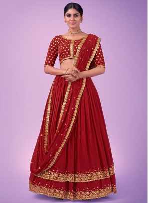 Red Zari Lehenga Choli