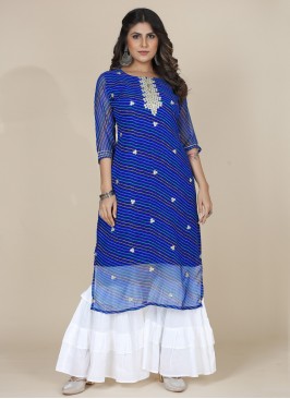 Refreshing Blue Party Wear Kurti