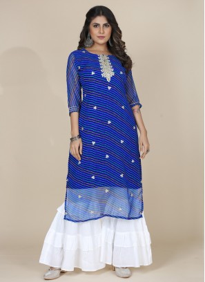 Refreshing Blue Party Wear Kurti
