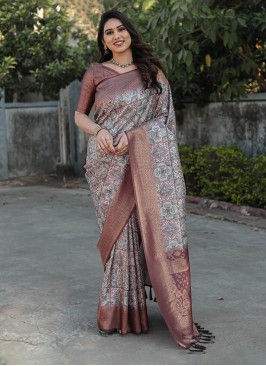 Refreshing Brown Classic Saree