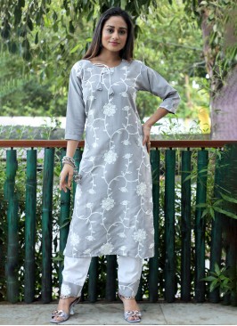 Refreshing Embroidered Cotton Casual Kurti