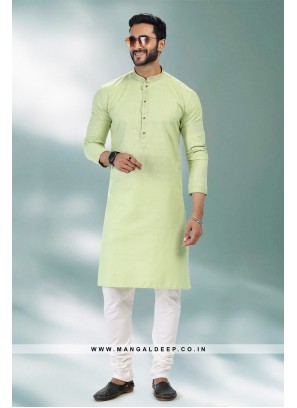 Refreshing Pista Green Premium Linen Cotton Kurta Pant