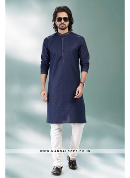 Refreshing Blue Premium Linen Cotton Kurta Pant