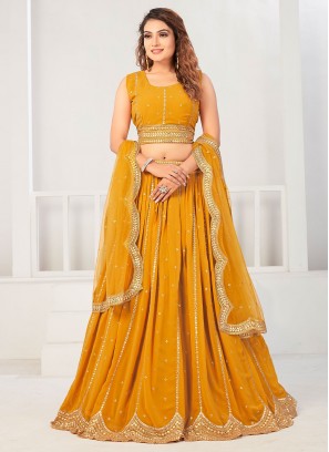 Refreshing Sequins Sangeet Designer Long Lehenga Choli