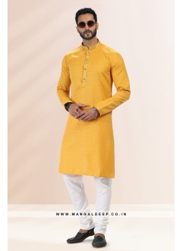 Refreshing Yellow Premium Linen Cotton Kurta Pant