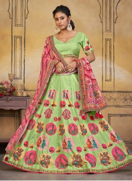 Regal Digital Print Sea Green Viscose Designer Lehenga Choli