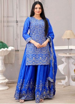 Regal Embroidered Chinon Trendy Palazzo Salwar Kameez