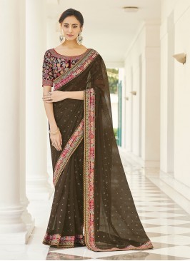 Regal Green Organza Designer Saree