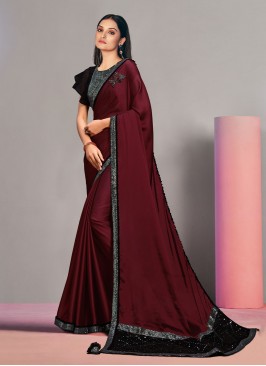 Regal Maroon Contemporary Saree