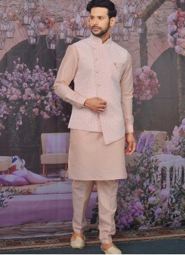 Regal Pink Color Art Silk Kurta