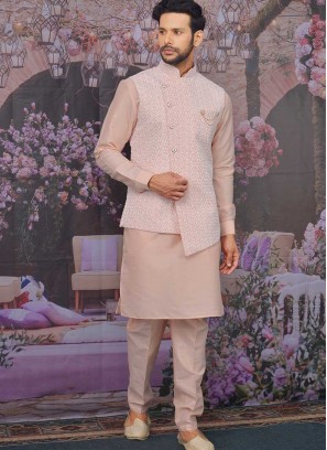 Regal Pink Color Art Silk Kurta