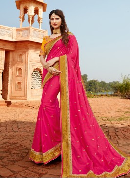 Regal Pink Color Silk Saree