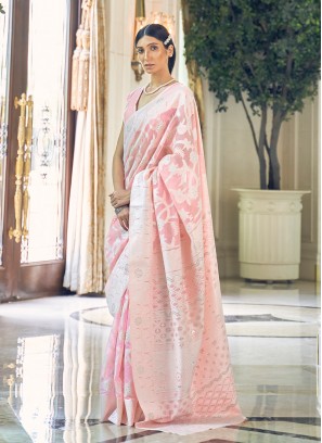 Regal Pink Color Silk Saree