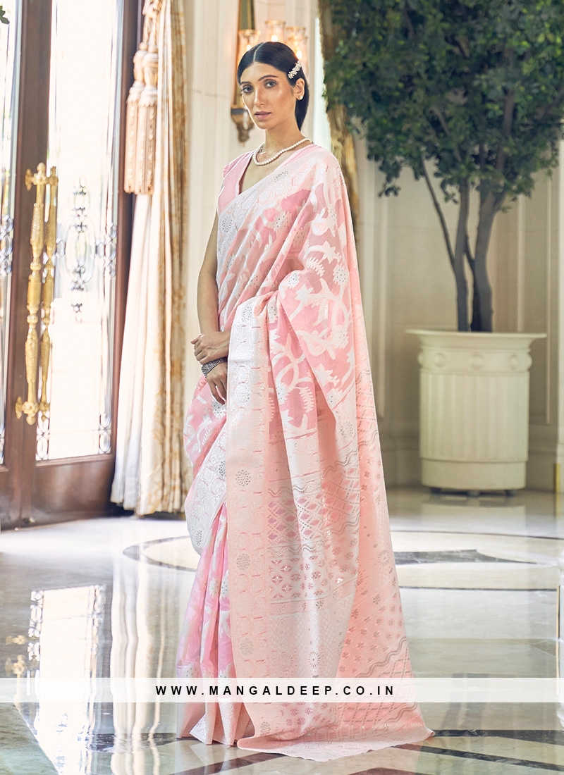Regal Pink Color Silk Saree