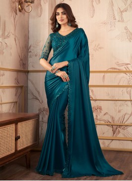 Regal Teal Organza Saree