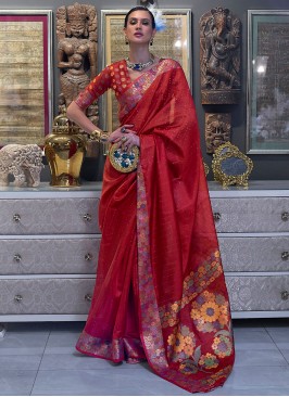 Regal Weaving Red Saree
