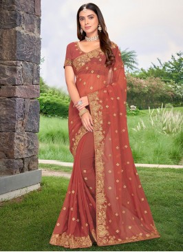 Regal Zari Georgette Mauve  Saree