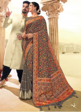 Remarkable Blended Cotton Grey Saree