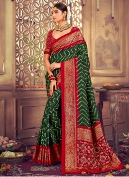 Remarkable Green Contemporary Saree