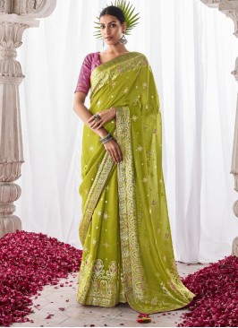 Remarkable Green Silk Saree
