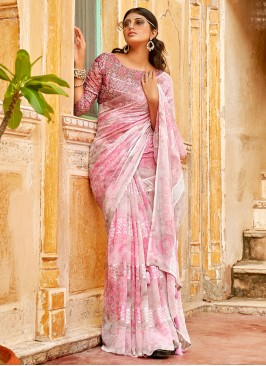 Remarkable Pink Weight Less Contemporary Style Saree