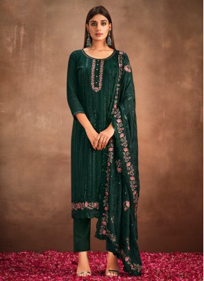 Renowned Chinon Embroidered Trendy Salwar Suit