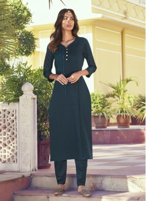 Renowned Embroidered Blue Casual Kurti
