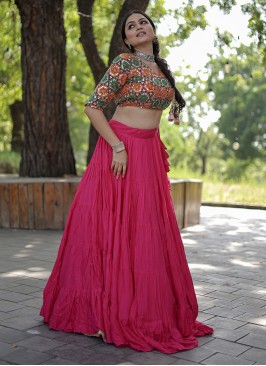 Renowned Rani Plain Rayon A Line Lehenga Choli