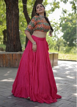 Renowned Rani Plain Rayon A Line Lehenga Choli