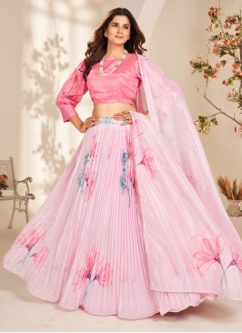 Riveting Digital Print Organza Readymade Lehenga C