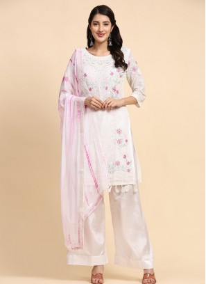 Riveting Faux Georgette Floral Print Salwar Suit