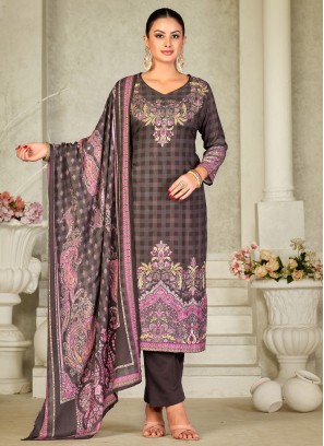 Riveting Purple Viscose Trendy Salwar Kameez