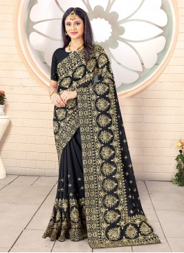 Riveting Vichitra Silk Traditional Designer Saree