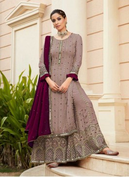 Rose Gold Color Georgette Sharara For Women