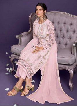 Rose Pink Georgette Pakistani Suit