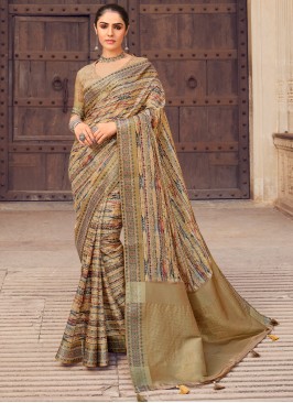 Royal Beige Sangeet Designer Saree
