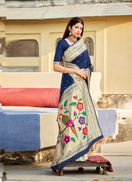 Royal Blue Traditional Saree