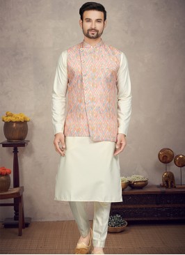 Royal Multi Cotton Print Three-Piece Men's Ethnic 