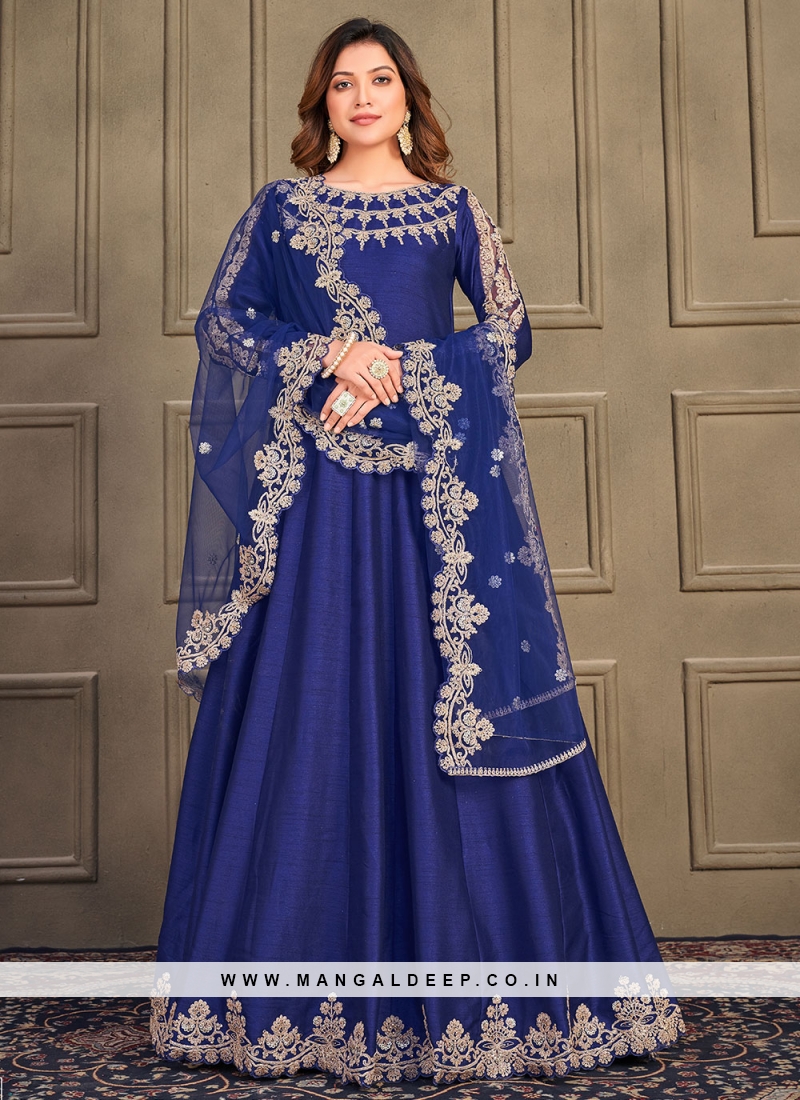 Royal Blue Heavy Fully Designer Embroidered Work Wedding Special Anarkali  Suit - Indian Heavy Anarkali Lehenga Gowns Sharara Sarees Pakistani Dresses  in USA/UK/Canada/UAE - IndiaBoulevard