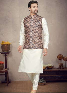 Royal Multi Cotton Print Three-Piece Men's Ethnic 