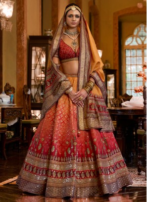 Royal Maroon Sparkle Rajwadi Silk Bridal Lehenga Choli Ensemble