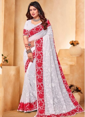 Royal Resham White Classic Saree