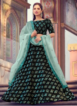 Royal Sequins Black Fancy Fabric Lehenga Choli