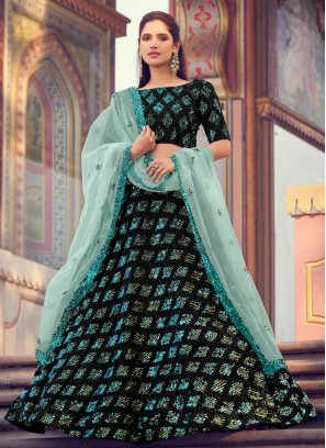 Royal Sequins Black Fancy Fabric Lehenga Choli