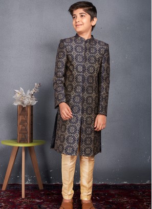 Royal Splendor Kids Sherwani Trouser Set.