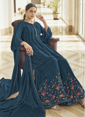 Royal Teal Sangeet Readymade Salwar Suit
