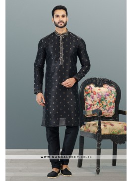 Royal Touch Onion Jacquard Silk Brocade Kurta Pyjama Set with Pintex Work